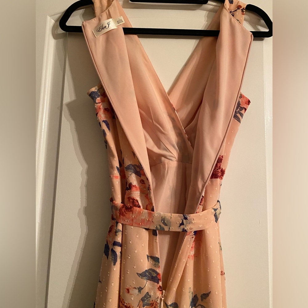Eliza J floral ruffle chiffon faux wrap dress - Picture 7 of 9